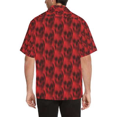 Skull Red Print Design LKS306 Men's Hawaiian Shirt