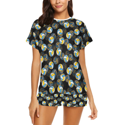Volleyball Print Design LKS302 Women's Short Pajama Set