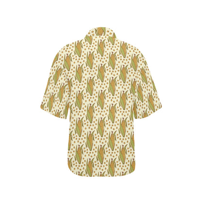 Corn Pattern Print Design 01 Women's Hawaiian Shirt