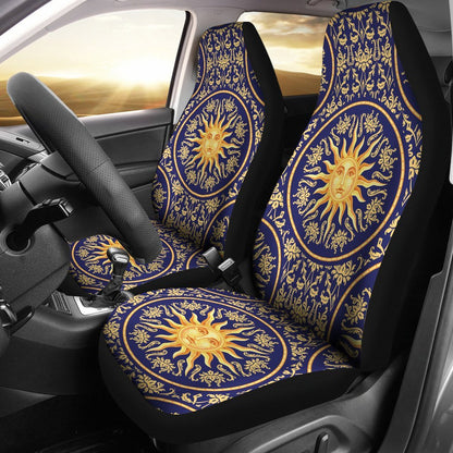 Celestial Gold Sun Face Universal Fit Car Seat Covers