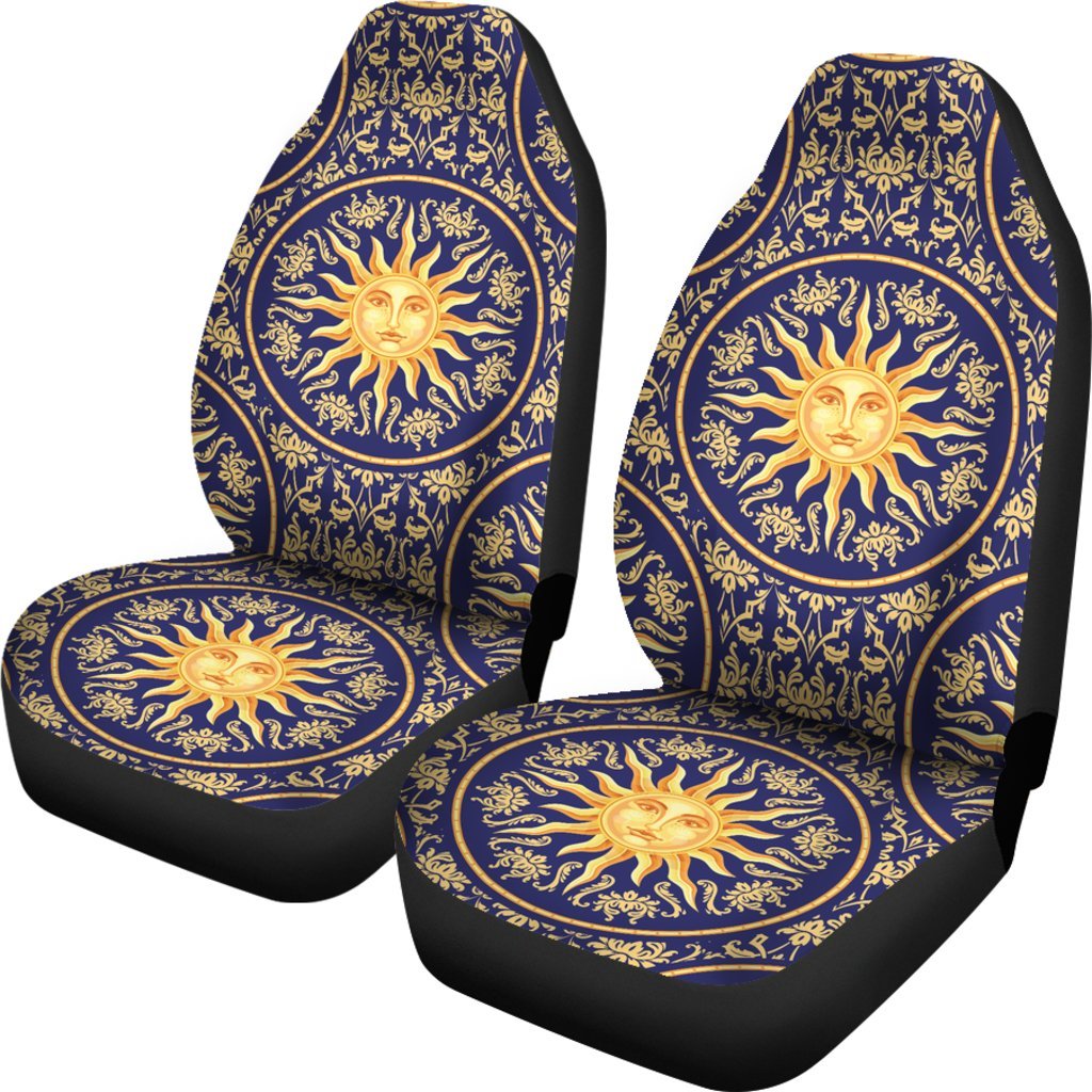 Celestial Gold Sun Face Universal Fit Car Seat Covers
