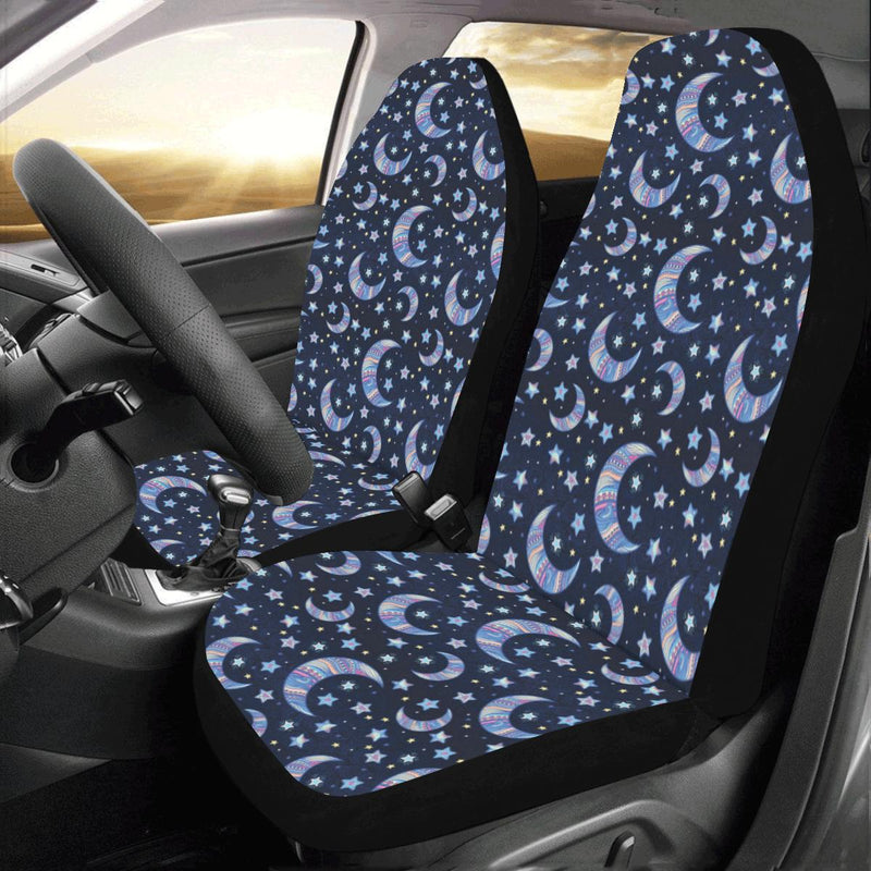 Celestial Moon Pattern Print Design 03 Car Seat Covers (Set of 2)-JORJUNE.COM