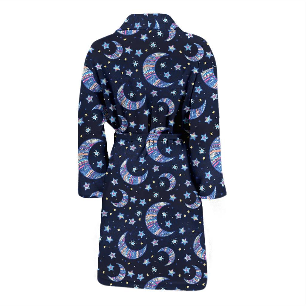 Celestial Moon Pattern Print Design 03 Men Bathrobe-JORJUNE.COM