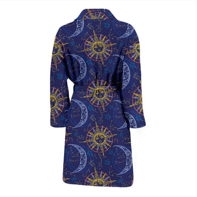 Celestial Moon Sun Pattern Print Design 01 Men Bathrobe-JORJUNE.COM