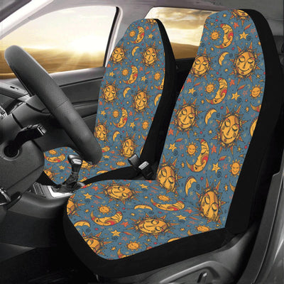 Celestial Moon Sun Pattern Print Design 02 Car Seat Covers (Set of 2)-JORJUNE.COM