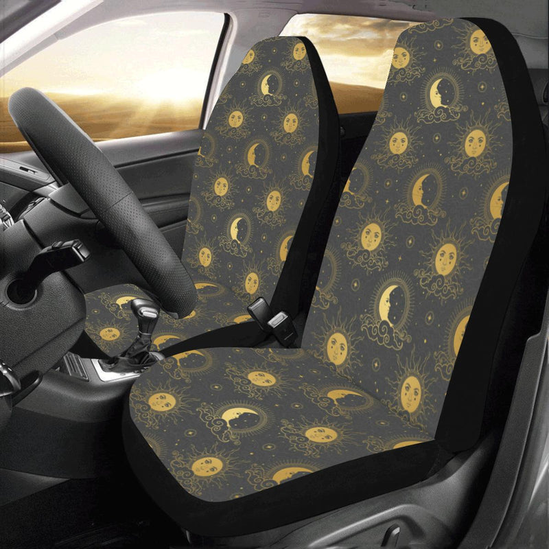 Celestial Moon Sun Pattern Print Design 05 Car Seat Covers (Set of 2)-JORJUNE.COM