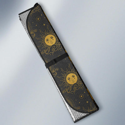 Celestial Moon Sun Pattern Print Design 05 Car Sun Shade-JORJUNE.COM