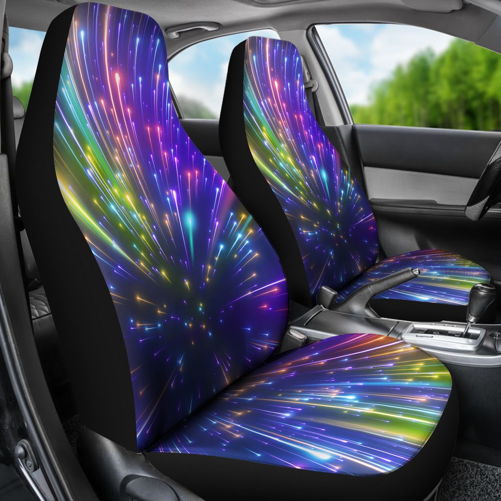 Celestial Rainbow Speed Light Universal Fit Car Seat Covers