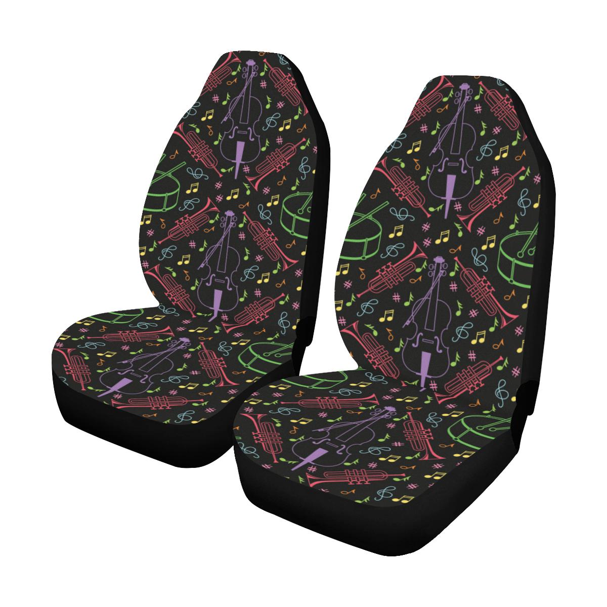 Cello Neon Pattern Print Design 02 Car Seat Covers (Set of 2)-JORJUNE.COM