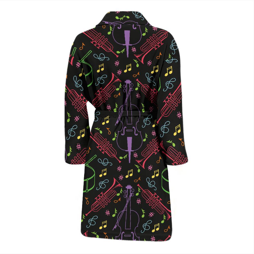 Cello Neon Pattern Print Design 02 Men Bathrobe-JORJUNE.COM