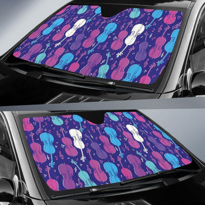 Cello Pattern Print Design 01 Car Sun Shade-JORJUNE.COM
