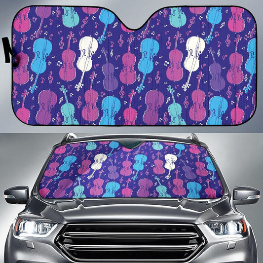 Cello Pattern Print Design 01 Car Sun Shade-JORJUNE.COM