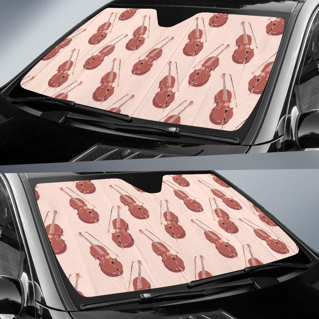 Cello Pattern Print Design 03 Car Sun Shade-JORJUNE.COM