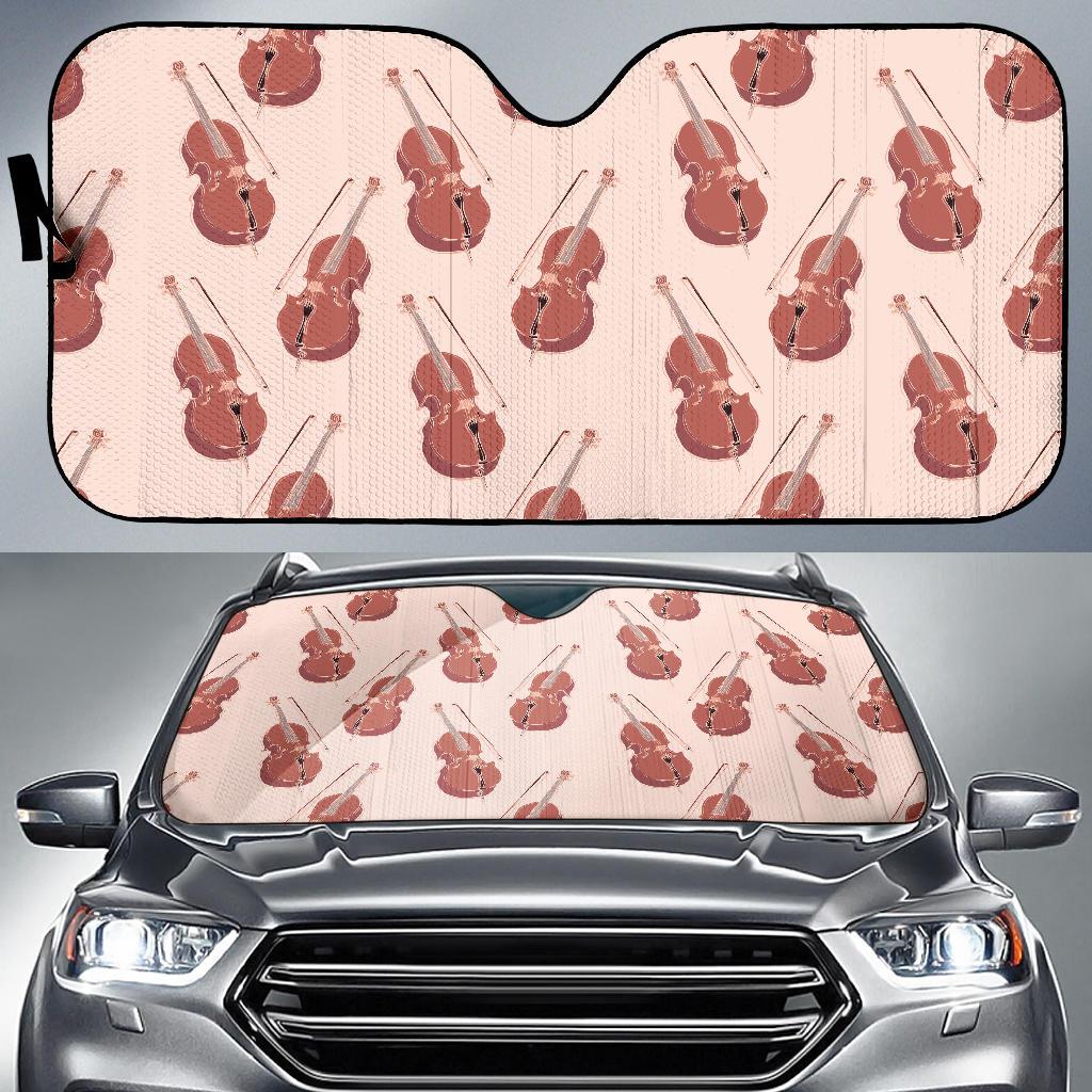 Cello Pattern Print Design 03 Car Sun Shade-JORJUNE.COM
