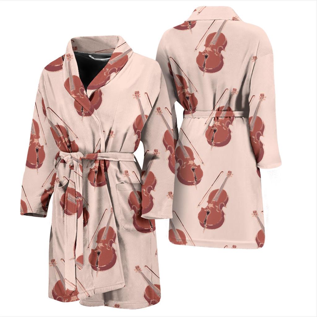 Cello Pattern Print Design 03 Men Bathrobe-JORJUNE.COM