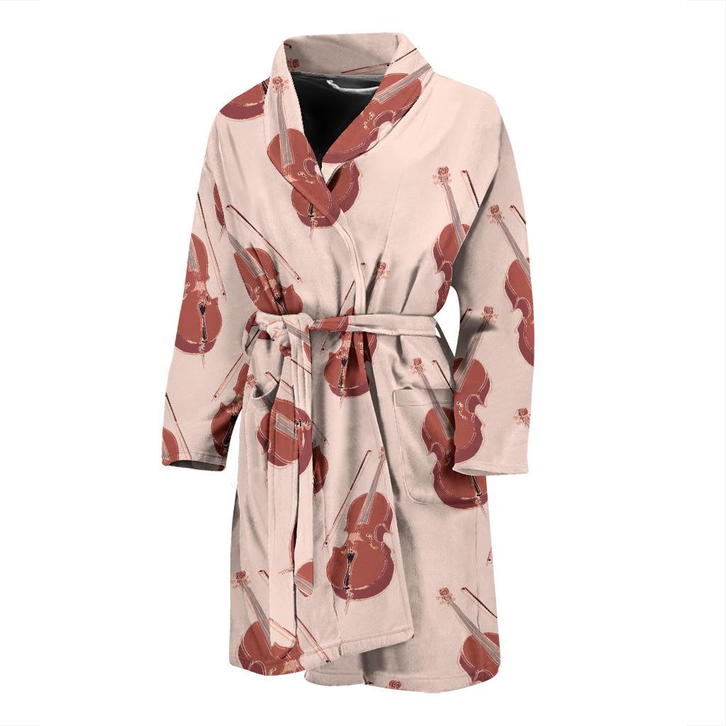 Cello Pattern Print Design 03 Men Bathrobe-JORJUNE.COM