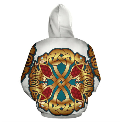Celtic Design All Over Zip Up Hoodie