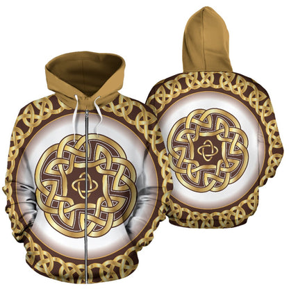 Celtic Gold All Over Zip Up Hoodie