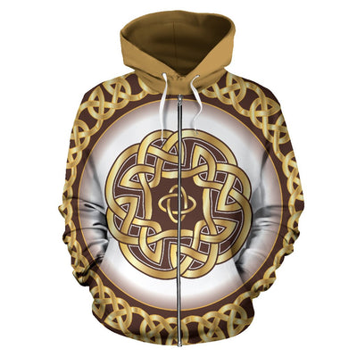 Celtic Gold All Over Zip Up Hoodie