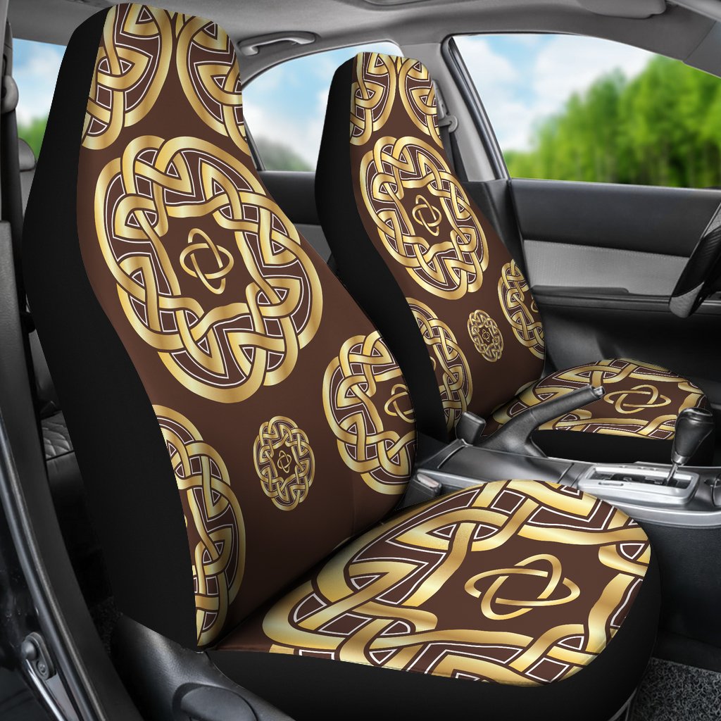 Tartan Scottish Gold Plaid Universal Fit Car Seat Cover