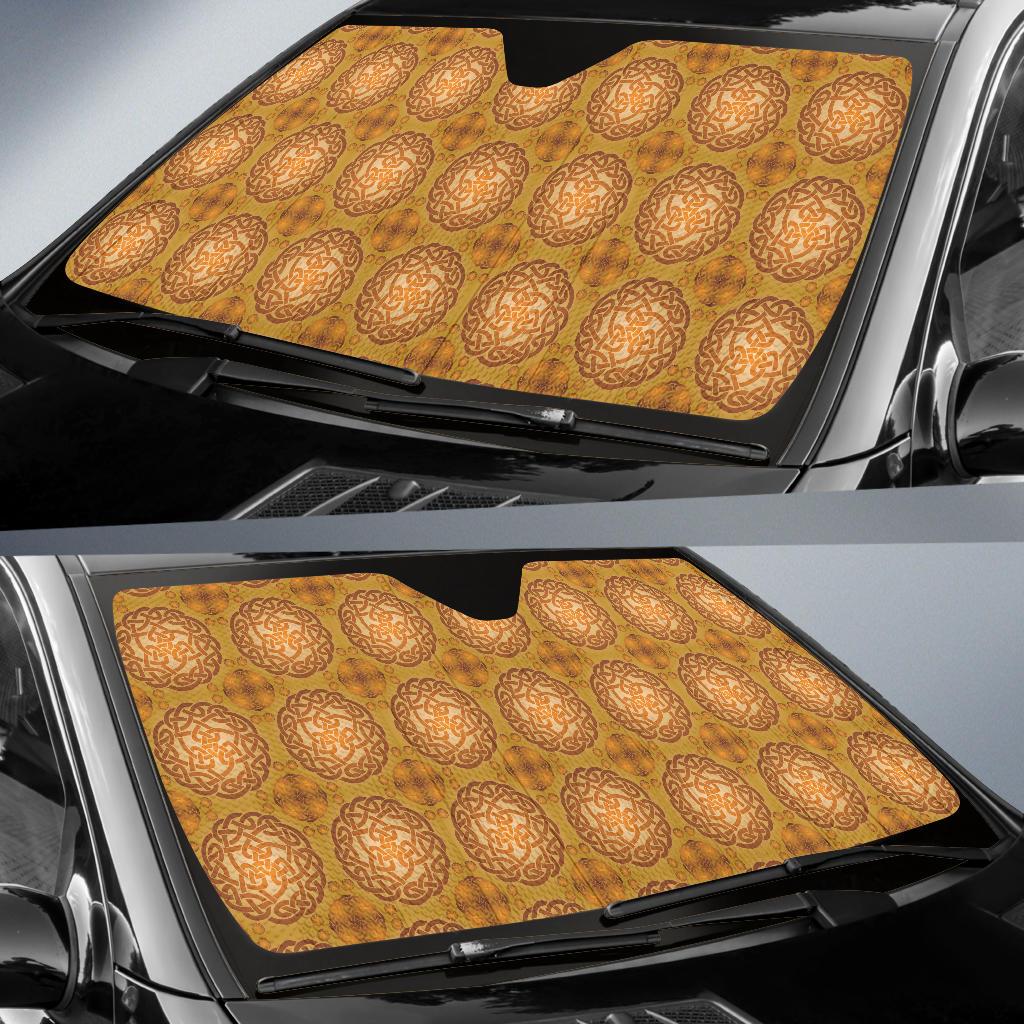 Celtic Pattern Print Design 01 Car Sun Shade-JORJUNE.COM