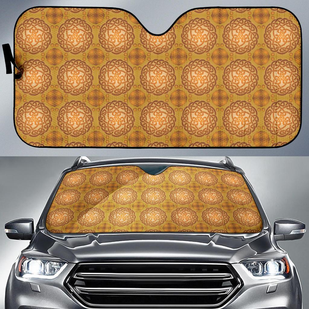Celtic Pattern Print Design 01 Car Sun Shade-JORJUNE.COM