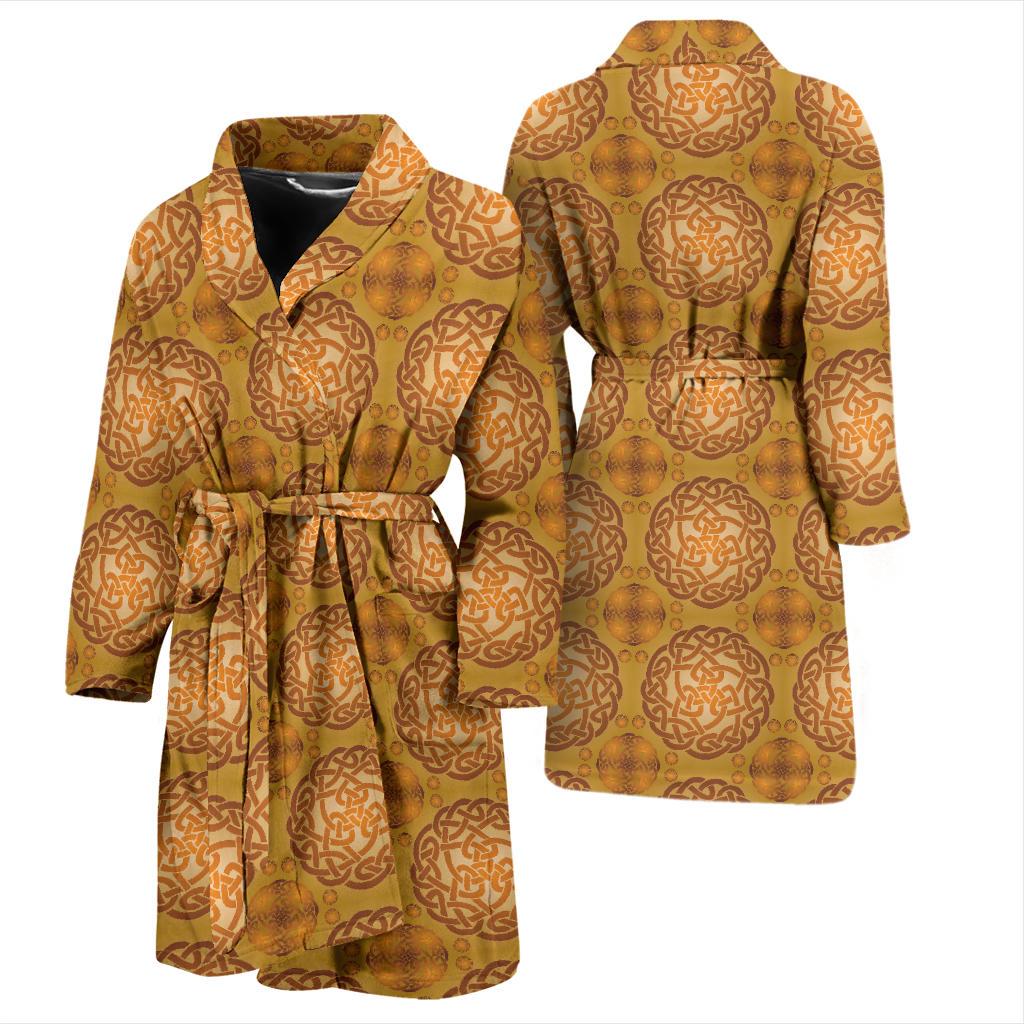 Celtic Pattern Print Design 01 Men Bathrobe-JORJUNE.COM