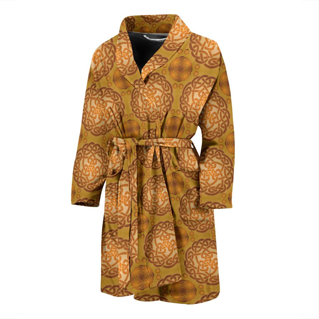 Celtic Pattern Print Design 01 Men Bathrobe-JORJUNE.COM