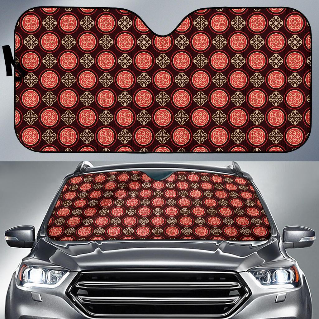 Celtic Pattern Print Design 02 Car Sun Shade-JORJUNE.COM