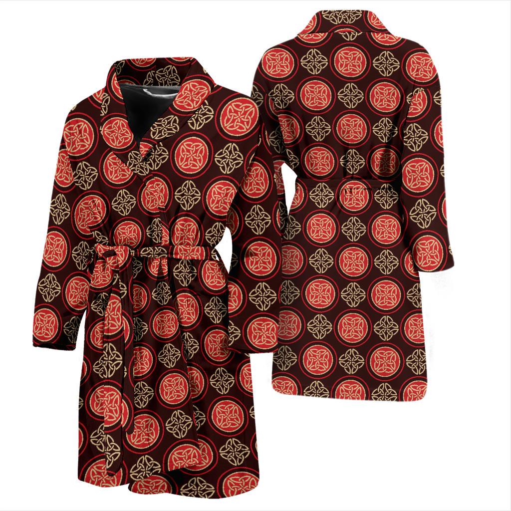 Celtic Pattern Print Design 02 Men Bathrobe-JORJUNE.COM