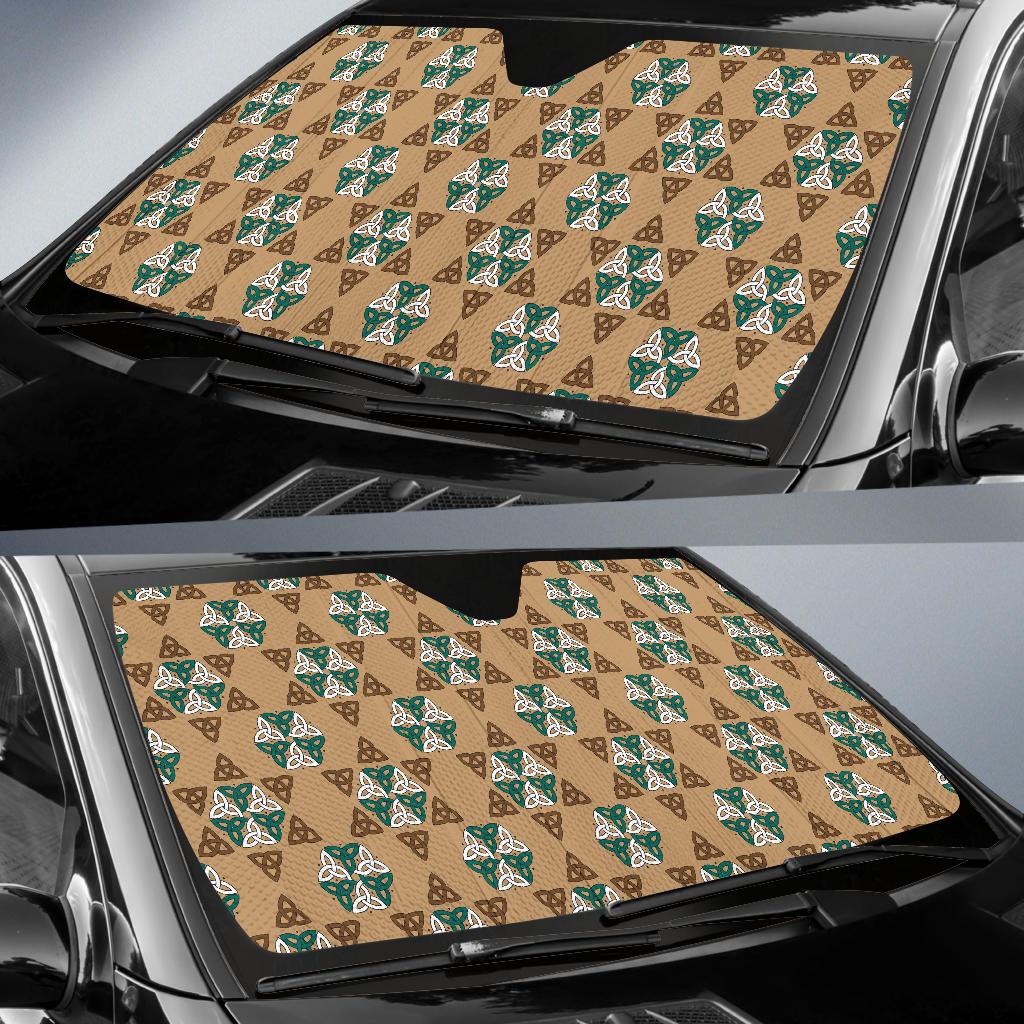 Celtic Pattern Print Design 08 Car Sun Shade-JORJUNE.COM