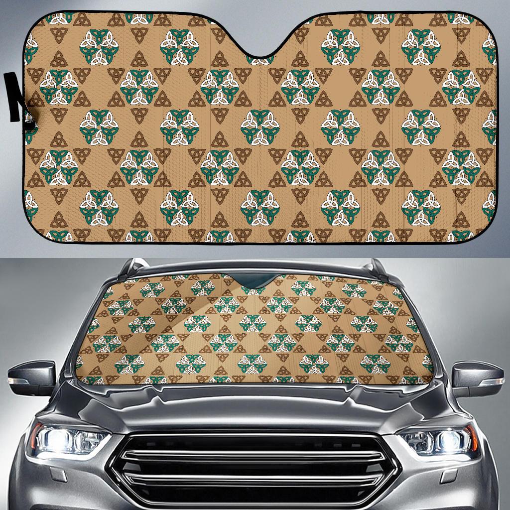 Celtic Pattern Print Design 08 Car Sun Shade-JORJUNE.COM