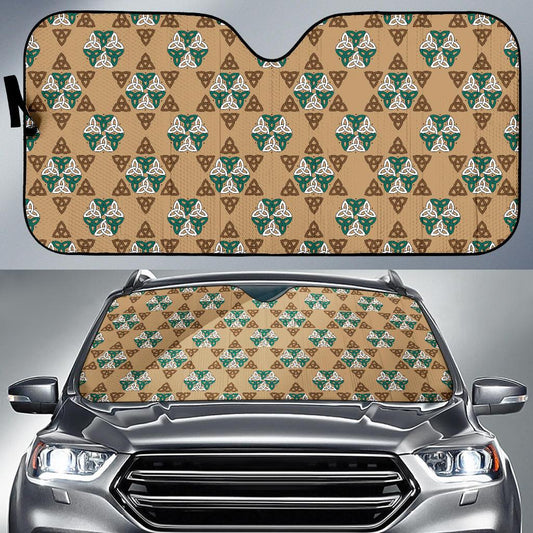 Celtic Pattern Print Design 08 Car Sun Shade-JORJUNE.COM