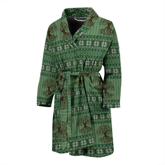 Celtic Pattern Print Design 09 Men Bathrobe-JORJUNE.COM