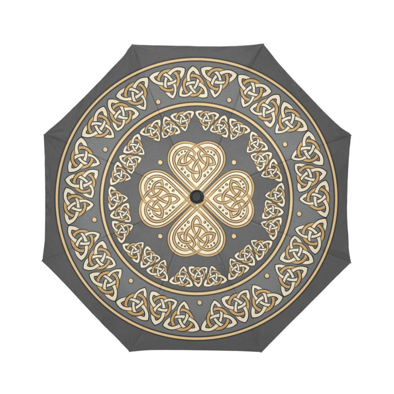Celtic Print Automatic Foldable Umbrella