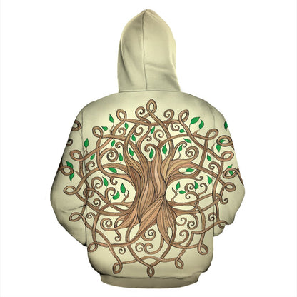Celtic Tree of life All Over Zip Up Hoodie