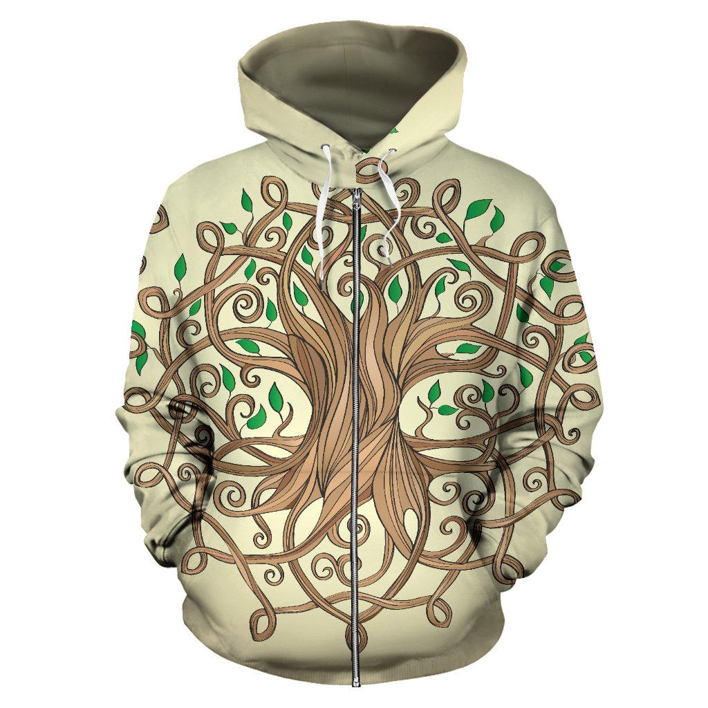 Celtic Tree of life All Over Zip Up Hoodie