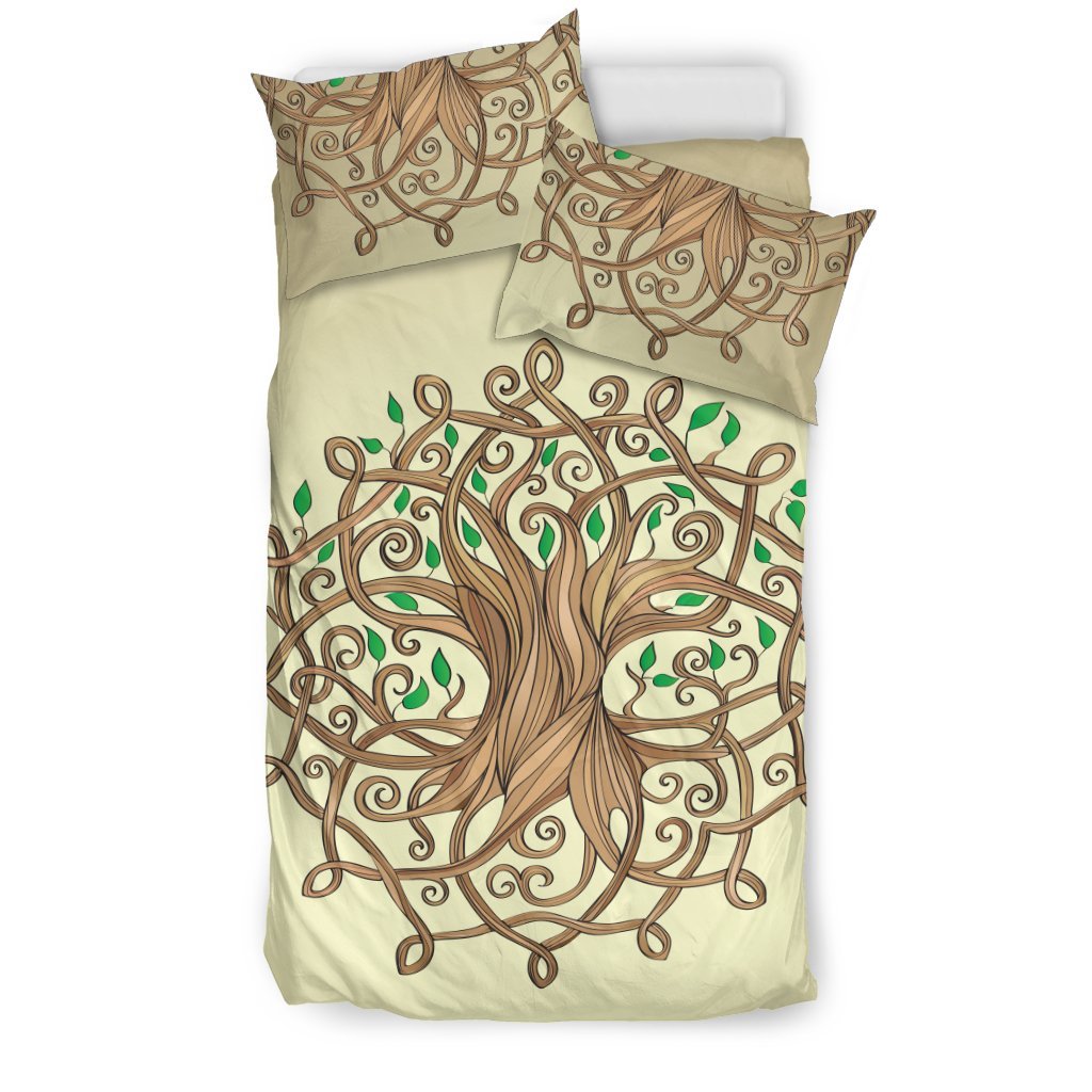 Ambesonne Celtic Duvet Cover Sets, Single Tree Life Swirly Long Branchesnd  Roots European Theme, Bedding Set With Duvet Covers ＆ Pillowcases, P  その他インテリア雑貨、小物