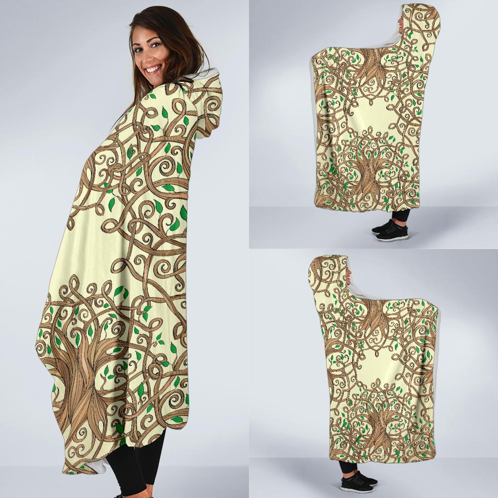 Celtic Tree of life Hooded Blanket-JORJUNE.COM