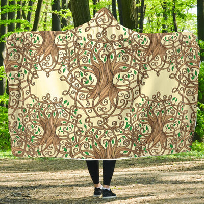 Celtic Tree of life Hooded Blanket-JORJUNE.COM