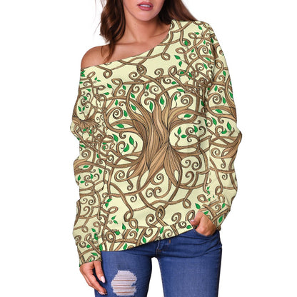Celtic Tree of Life Off Shoulder Sweatshirt