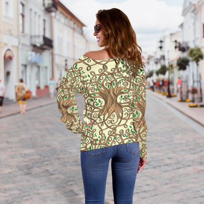 Celtic Tree of Life Off Shoulder Sweatshirt