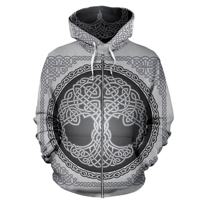 Celtic Tree of life Print All Over Zip Up Hoodie