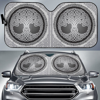 Celtic Tree Of Life Print Car Sun Shade-JorJune