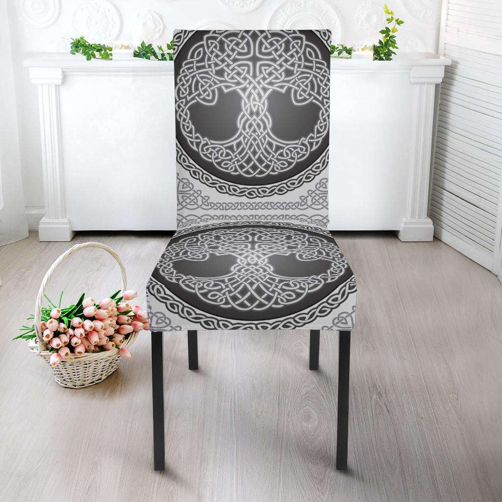 Celtic Tree of life Print Dining Chair Slipcover-JORJUNE.COM