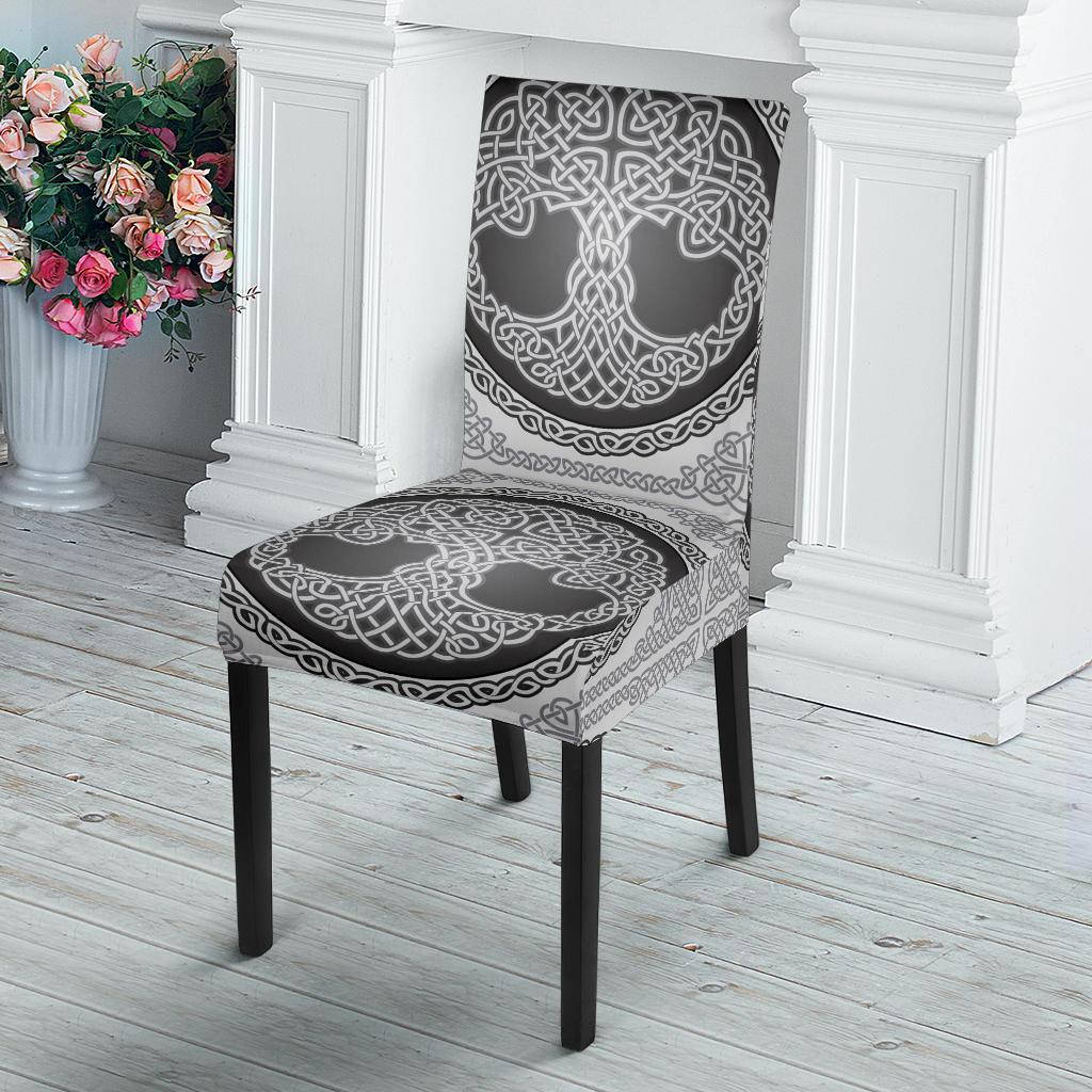 Celtic Tree of life Print Dining Chair Slipcover-JORJUNE.COM