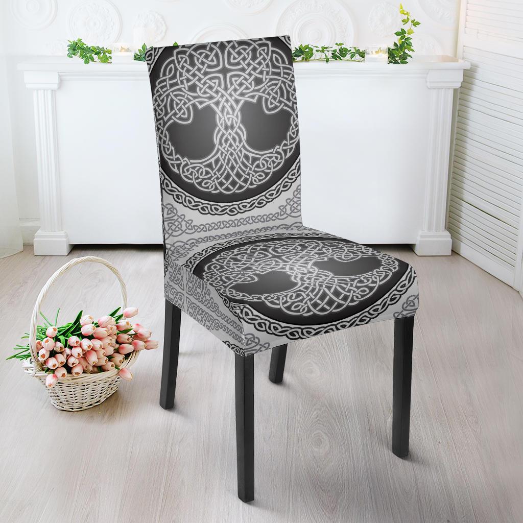 Celtic Tree of life Print Dining Chair Slipcover-JORJUNE.COM