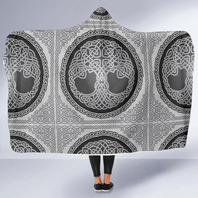 Celtic Tree of life Print Hooded Blanket-JORJUNE.COM