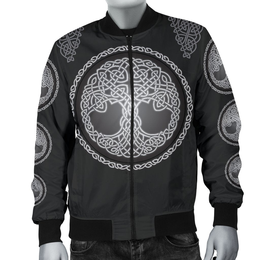Celtic Tree Of Life Print Men Casual Bomber Jacket