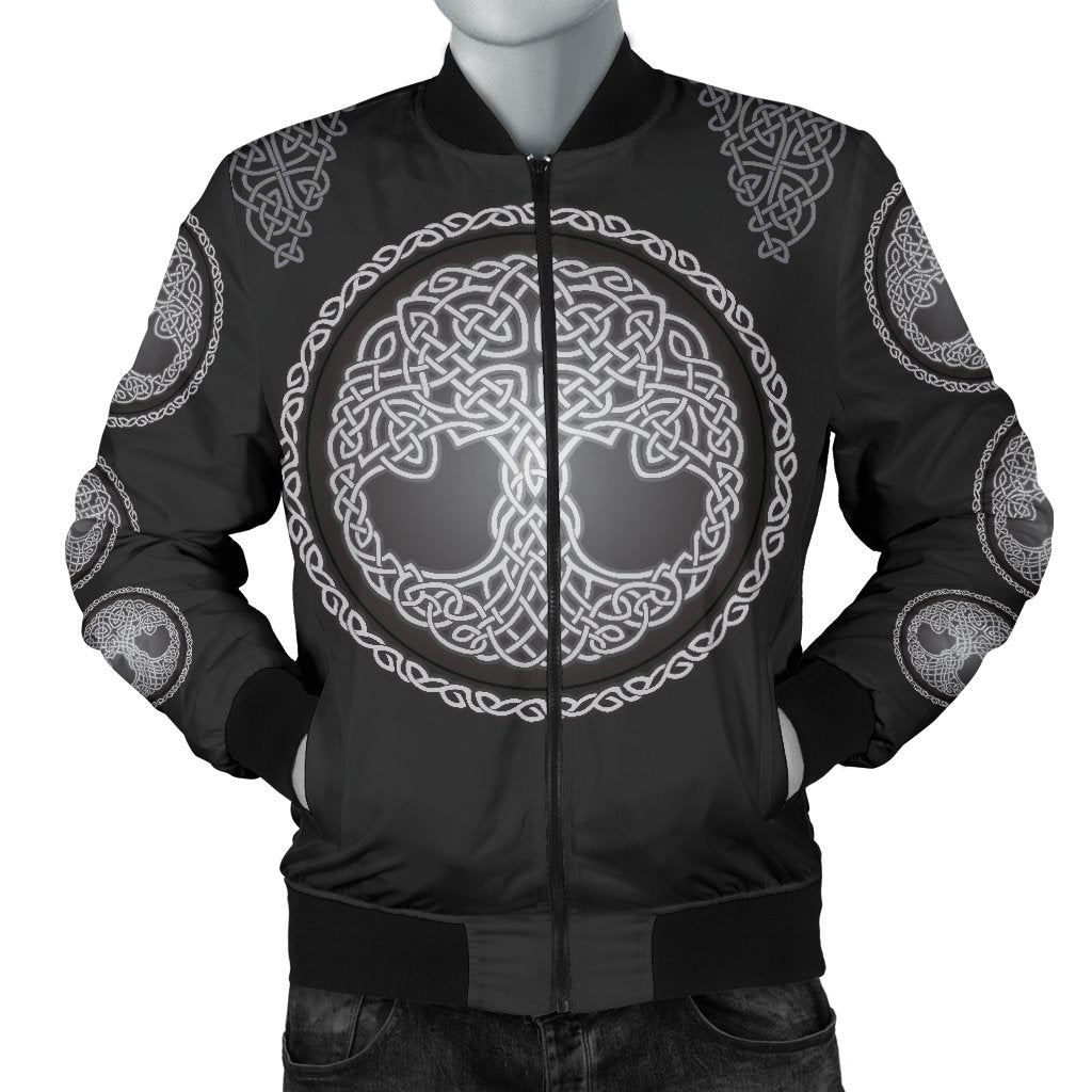 Celtic Tree Of Life Print Men Casual Bomber Jacket